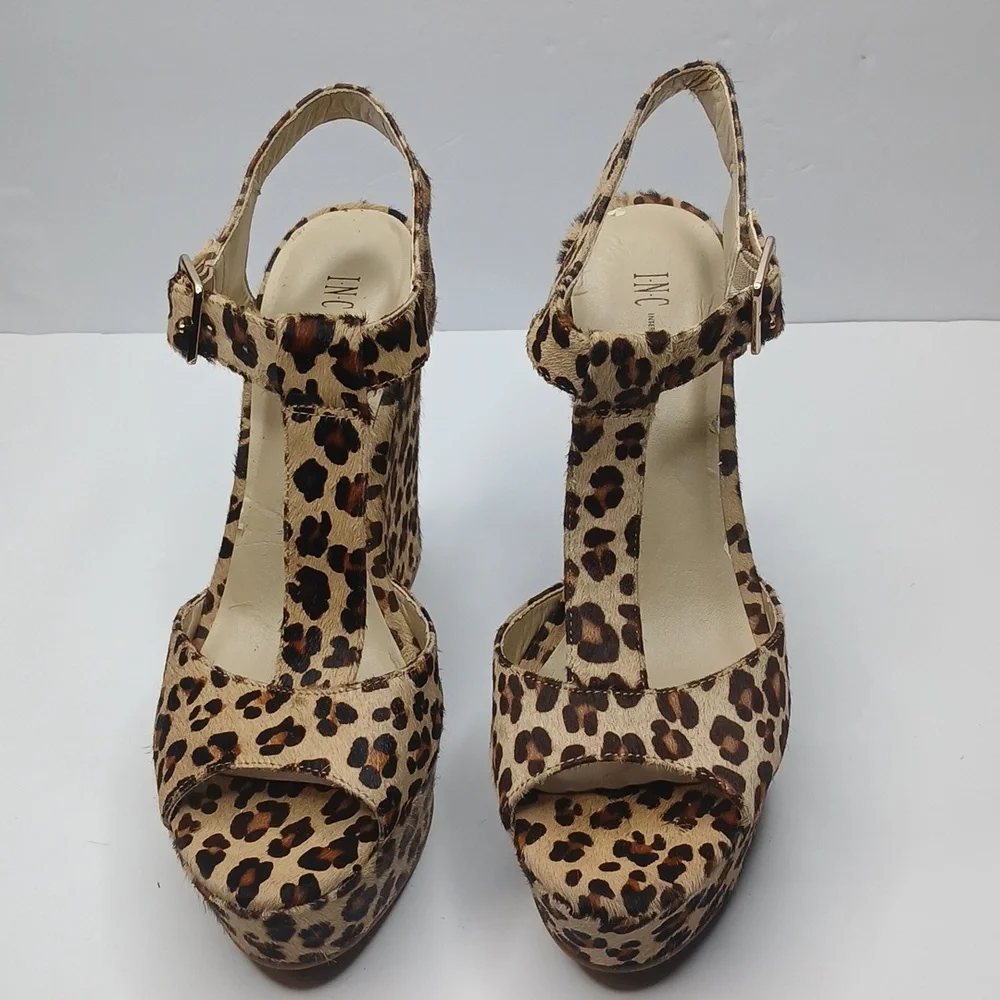 INC‎ International Concepts leopard print wedge sandals